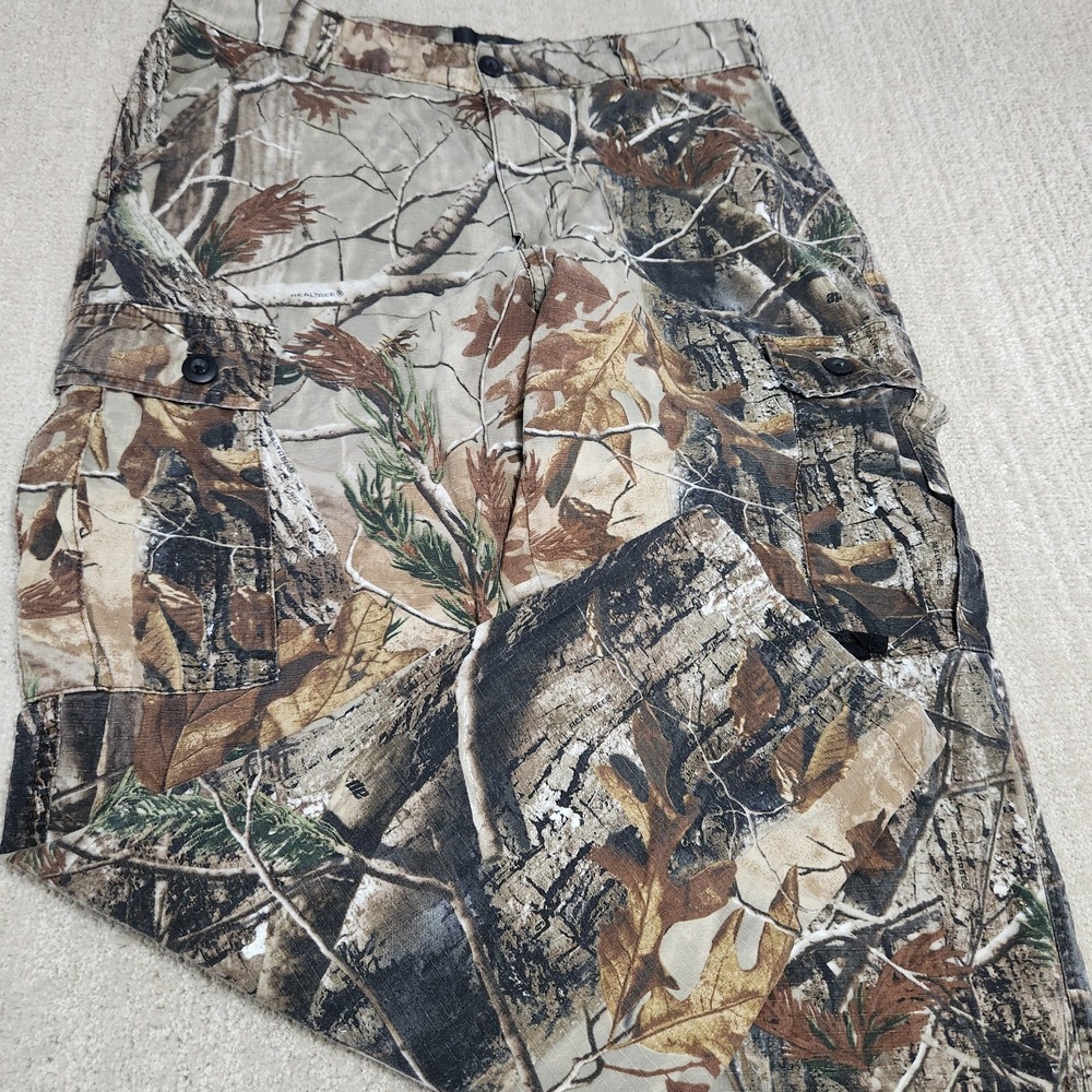 Vintage Realtree Camo Pants Men Medium‎ Ripstop Cargo Adjustable Waist Hunting